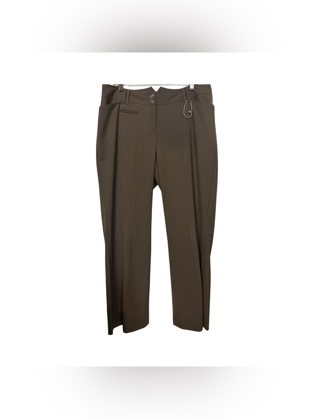 Lane Bryant Brown Trousers Size 2 Red Triangle Dress Pants Excellent Preowned
